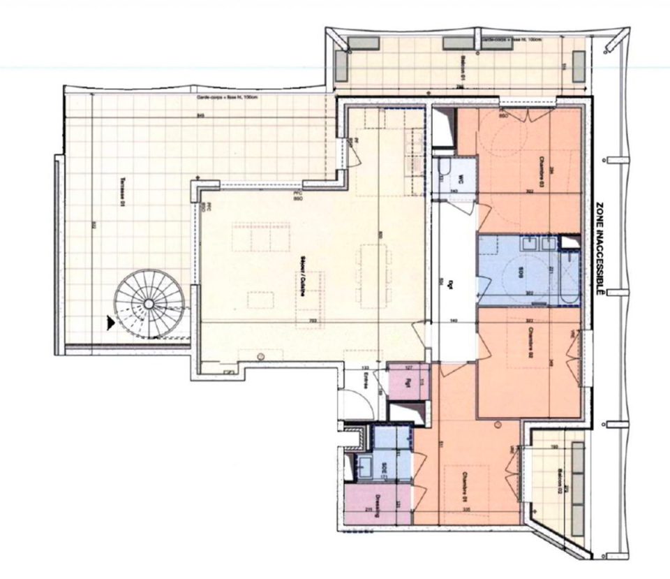 plan appartement dernier étage Montpellier